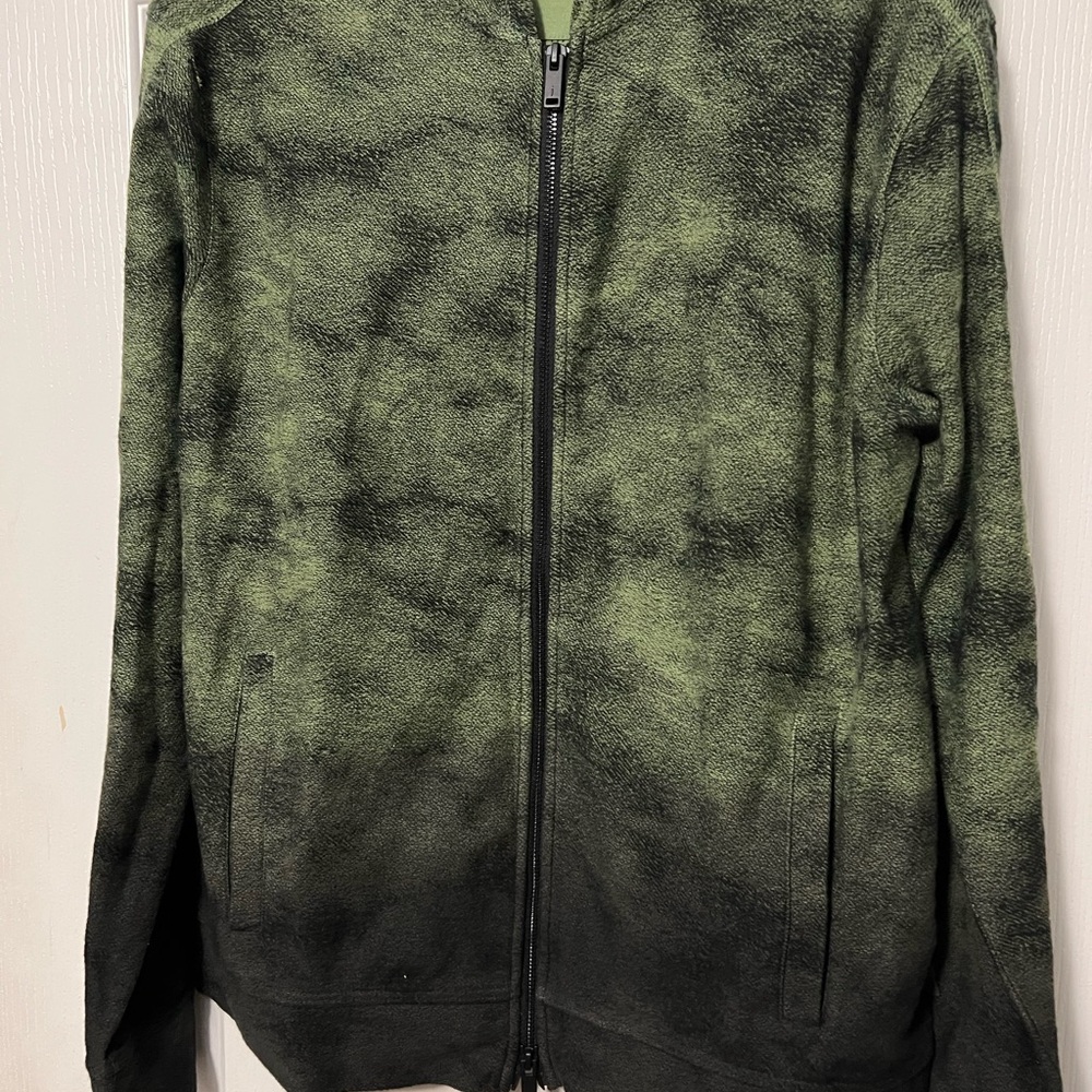 John Varvatos Antone Overdye Jaquard Hoodie, Army Green, size M